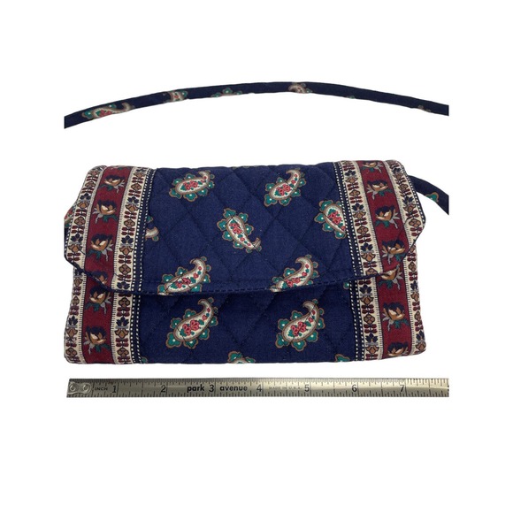 VERA BRADLEY VINTAGE PAISLEY PATTERN Blue With Red Crossbody - Picture 5 of 5